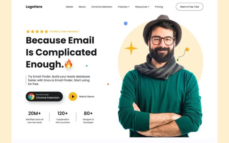 Email Finder Landing Page Design